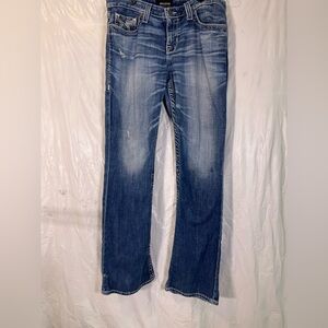 Buckle Big Star Jeans Women 30R‎ Blue Distressed Riding Western Denim Pants